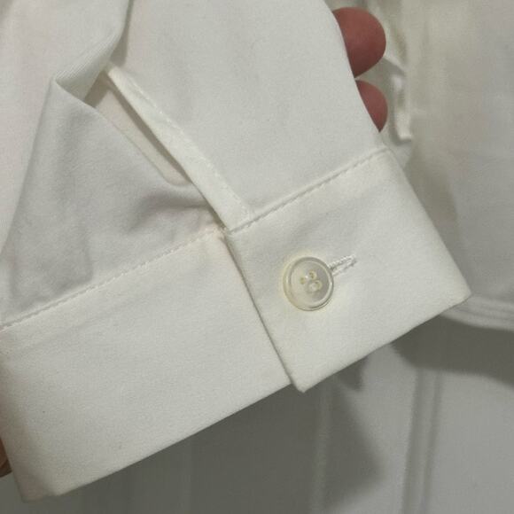 Lafayette 148 New York white ruffle open front topper fit Size 16 - Picture 3 of 7